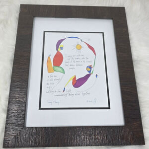 Brian Andreas Matted Print ' No Regret '  Children Being a Parent 14" x 11" 1998